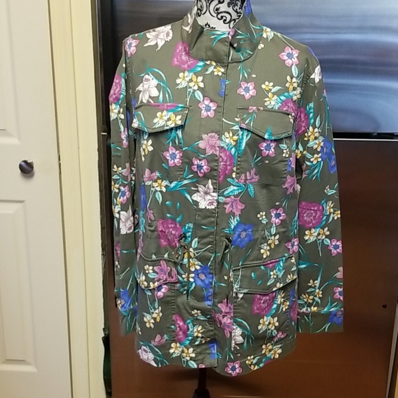Lane Bryant Jackets & Blazers - Lane Bryant Floral Utility Jacket